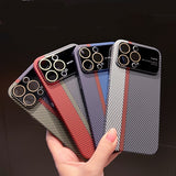 Carbon Fiber Hard PC Camera Lens Protection Case For iPhone 14 13 12 series