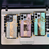 Mirror 3D Butterfly Flower Plating Soft Square Case For iPhone 14 13 12 series