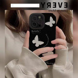 White Butterfly Shockproof Soft Case For iPhone 14 13 12 series