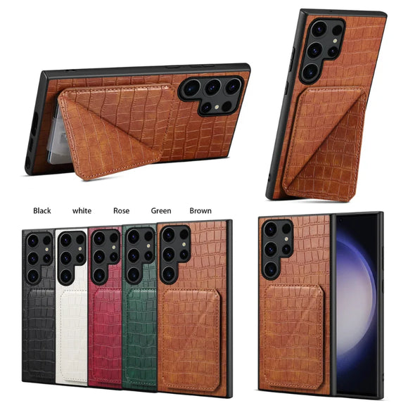 Flip Leather Magnetic Card Slot Stand Shockproof Case For Samsung Galaxy S24 S23 Ultra Plus