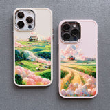 Flower Field Cloud Scenery Shockproof Silicone Case For iPhone 14 13 12 series