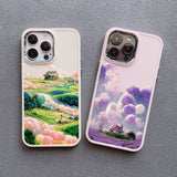 Flower Field Cloud Scenery Shockproof Silicone Case For iPhone 14 13 12 series