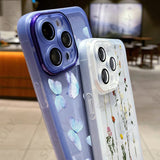 Flower Lens Camera Protection Shockproof Soft Silicone Case For iPhone 15 14 13 series