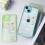 Fluorescent White Label Sports Shoes Luminous Silicone Case for iPhone 14 13 12 series