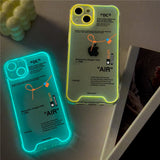 Fluorescent White Label Sports Shoes Luminous Silicone Case for iPhone 14 13 12 series