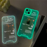 Fluorescent White Label Sports Shoes Luminous Silicone Case for iPhone 14 13 12 series