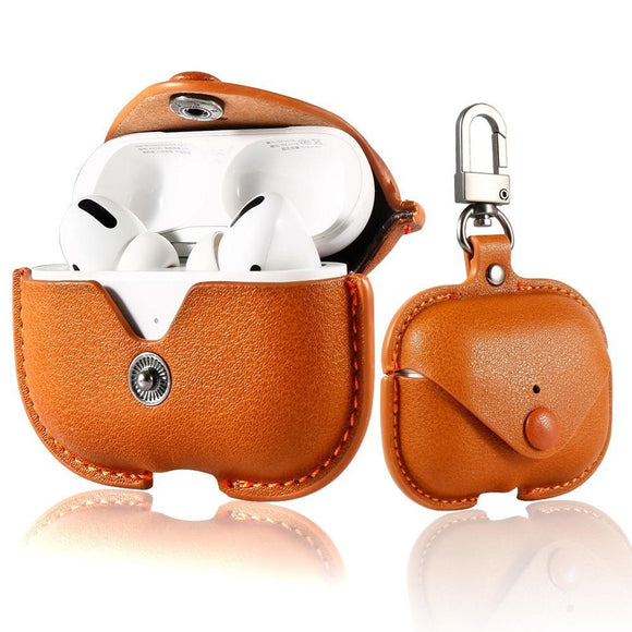 PU Leather Earphone Protective Pouch with Buckle for Apple Airpods Pro 3