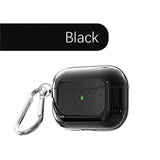 Plating Litchi Grain Soft TPU Shockproof Earphones Cover For Apple Air Pods with Keychain