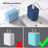 18W 20W Charger Simple Solid Color Silicone Protector Case For iPhone
