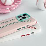 Hand Stitched Baseball Luxury Leather Creative Case For iPhone 14 13 12 Series