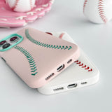 Hand Stitched Baseball Luxury Leather Creative Case For iPhone 14 13 12 Series