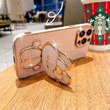 Luxury Holder Color Cute Rabbit Case For Samsung Galaxy S23 S22 Ultra Plus