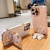 Luxury Holder Color Cute Rabbit Case For Samsung Galaxy S23 S22 Ultra Plus