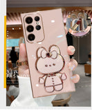 Luxury Holder Color Cute Rabbit Case For Samsung Galaxy S23 S22 Ultra Plus