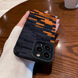 Black Orange Block Cool Futuristic Case For iPhone 14 13 12 series