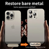 Raw Titanium Magnetic MagSafe Wireless Charge Metal Frosting Case For iPhone 15 Series