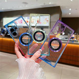 Magsafe Logo Hole Magnetic Wireless Charge Gradient Shockproof Clear Acrylic Case For Samsung Galaxy S23 S22 series