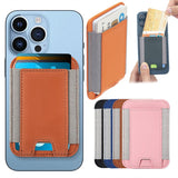 Magsafe Magnetic Elastic Leather Slot Card Holder Wallet Case For iPhone 14 13 series Samsung Galaxy S23 S22 Ultra Plus