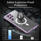 Magnetic Magsafe Case 360° Full HD Glass Metal Alloy Frosted Case For Samsung Galaxy S23 S22 S21 series
