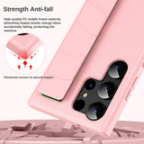 Luxury Plain Color PU Leather Wristband Strap Shockproof Case For Samsung Galaxy S23 S22 Ultra Plus