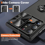 Shockproof Slide Camera Ring Bracket Soft TPU Case For Samsung Galaxy S23 S22 S21 Ultra Plus