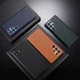 Luxury Business PU Leather Case For Galaxy S23 Ultra Plus