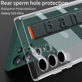 Shockproof Transparent Hard PC Soft TPU Case with Wristband For Samsung Galaxy S23 series