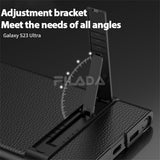 Adjustment Bracket Shockproof Plain Leather Matte Case For Samsung Galaxy S23 series