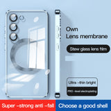 Full Camera Protection Magnetic Metallic Glossy Clear Soft Case For Samsung Galaxy S23 series
