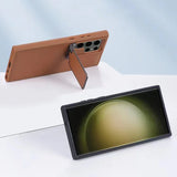 Business Leather Stand Holder Kickstand Camera Lens Flip Case For Samsung Galaxy S24 S23 Ultra Plus