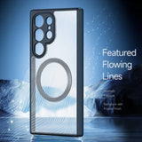 Flowing Line Matte Anti-fingerprint Magnetic PC+TPU Case For Samsung Galaxy S24 series