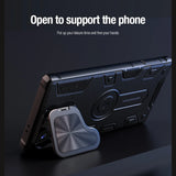 MagSafe Magnetic Charging Armor Case With Foldable Stand Camera Cover For Samsung Galaxy S24 Ultra
