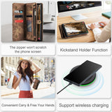 Detachable PU Leather Card Holder Wallet Case With Wristband For Samsung Galaxy S24 S23 S22 Ultra Plus
