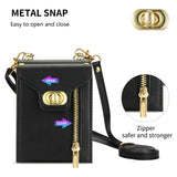 Plain Soft Leather Zipper Wallet Case With Crossbody Strap For Samsung Galaxy Z Flip 5 4 3