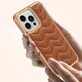 Leather Non Slip Electroplate Case for iPhone 14 13 12 Series