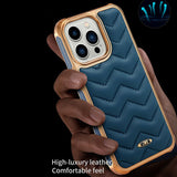 Leather Non Slip Electroplate Case for iPhone 14 13 12 Series