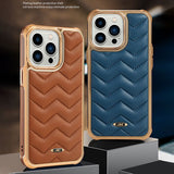 Leather Non Slip Electroplate Case for iPhone 14 13 12 Series