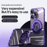 Colorful Electroplated Magnetic Ring Bracket Transparent Shockproof Case For iPhone 14 13 12 series