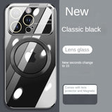 Luxury Transparent Slim Magsafe Magnetic Hard PC Case With Lens Protection For iPhone 14 13 12 Series