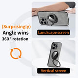 PU Leather Rotating Ring Magnetic Wireless Charging Shockproof Case For iPhone 15 14 13 12 series