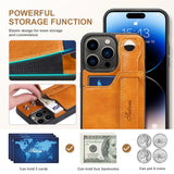PU Leather Wallet Flip Stand Card Slot Wallet Case with Wrist Strap For iPhone 15 series