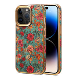 Vintage Electroplated European Style Flower Full Cover Silicone Case For iphone 14 13 12 series