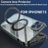 Full Screen Camera Protection Metal Rotate Kickstand Car Holder Charging Magsafe Case For iPhone 14 13 12 series