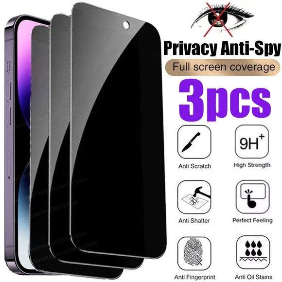 Full Cover Anti-Spy Tempered Glass Screen Protector For iPhone 14 13 12 series