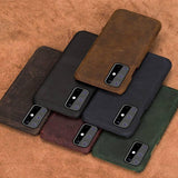 Luxury Genuine Pull Up Leather Waterproof Anti-knock Case for Samsung Galaxy S20 Series