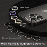 Glitter Camera Protector Metal Lens Ring Glass For iPhone 14 series