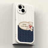 Good Luck Bear Frosted Shock Resistant Case For iPhone 14 13 12 series