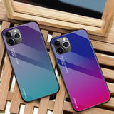 Gradient Painted Anti-fall Case Tempered Glass Cover For iPhone 11 Pro Max