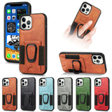 Magnetic PU Leather Card Slot Ring Phone Case For iPhone 12 11 Series