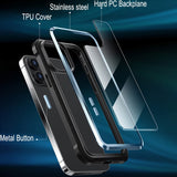 HD Transparent Stainless Steel TPU PC Case for iPhone 14 series